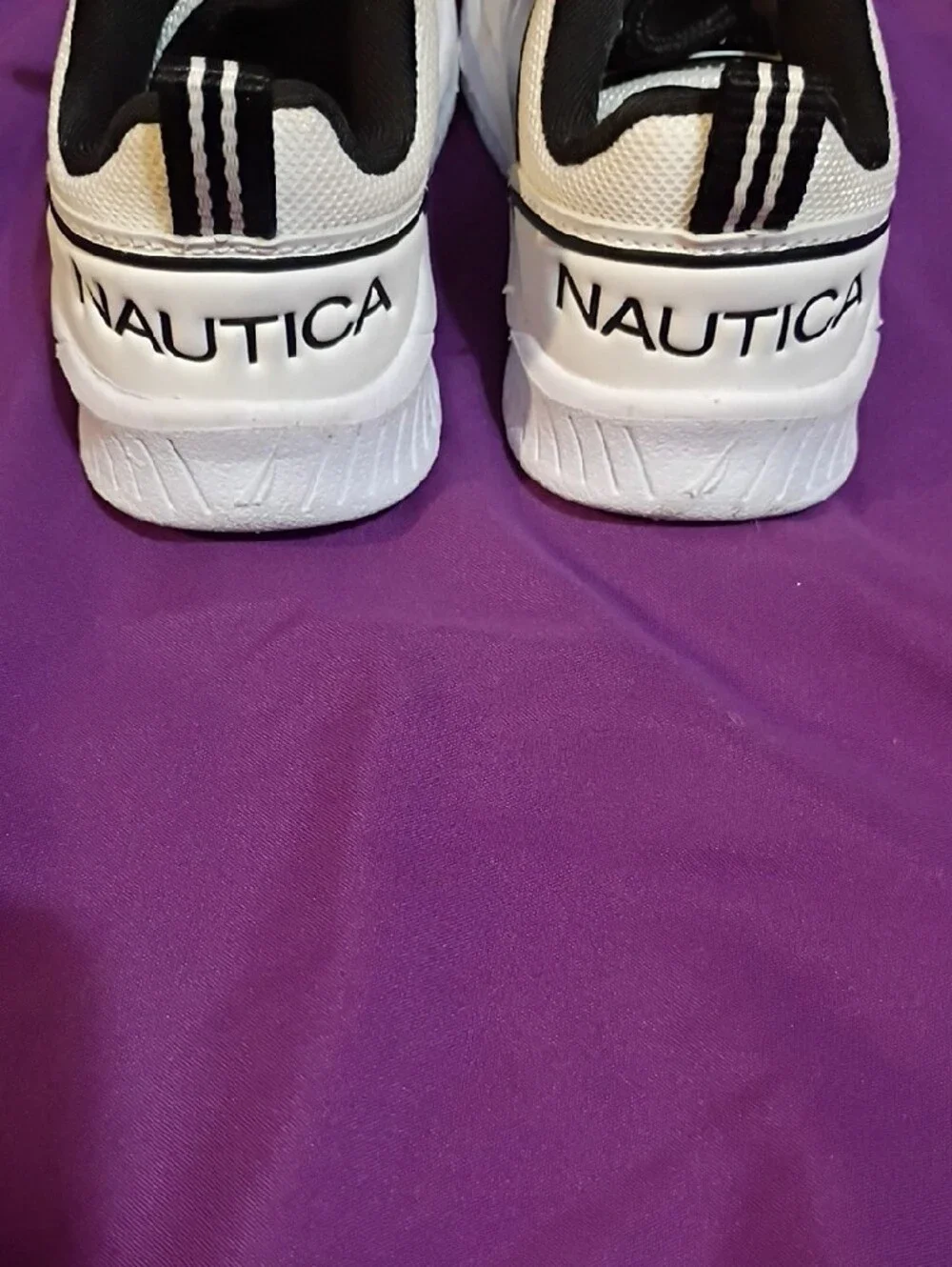 Nautica Kids White and Black Mesh Athletic Sneakers